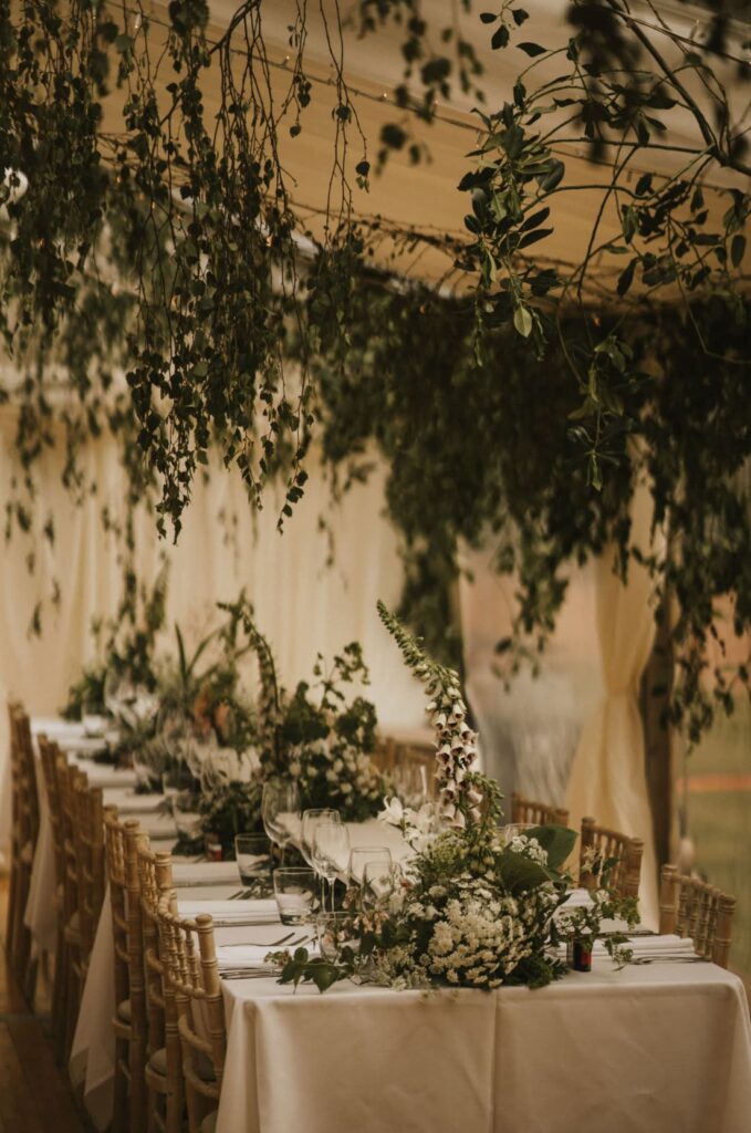 sustainable wedding florist design at Dunglass