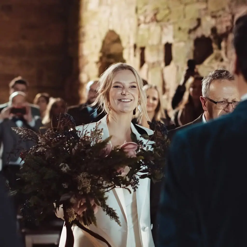 sustainable wedding florist design at Dunglass