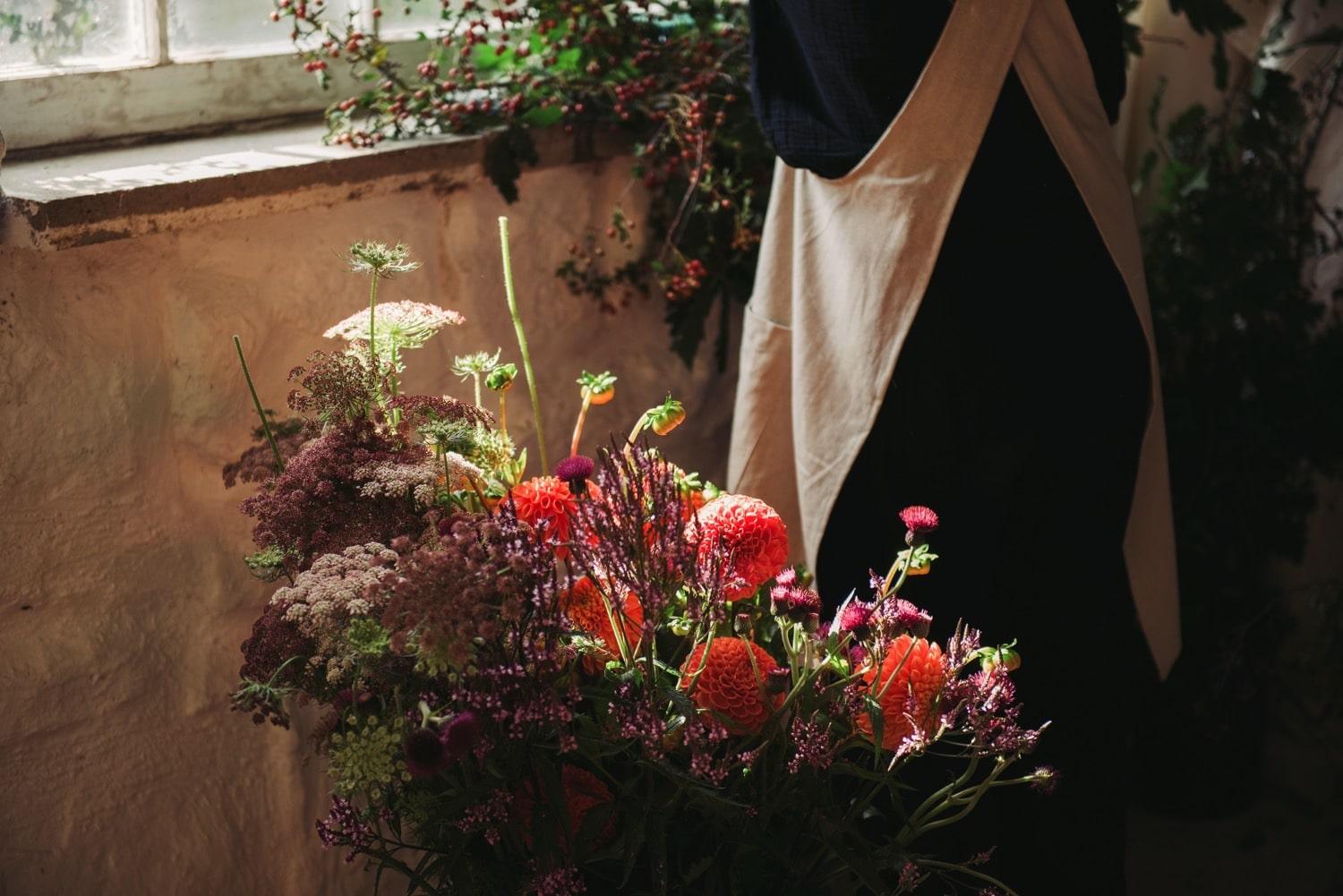 sustainable wedding florist design at Dunglass
